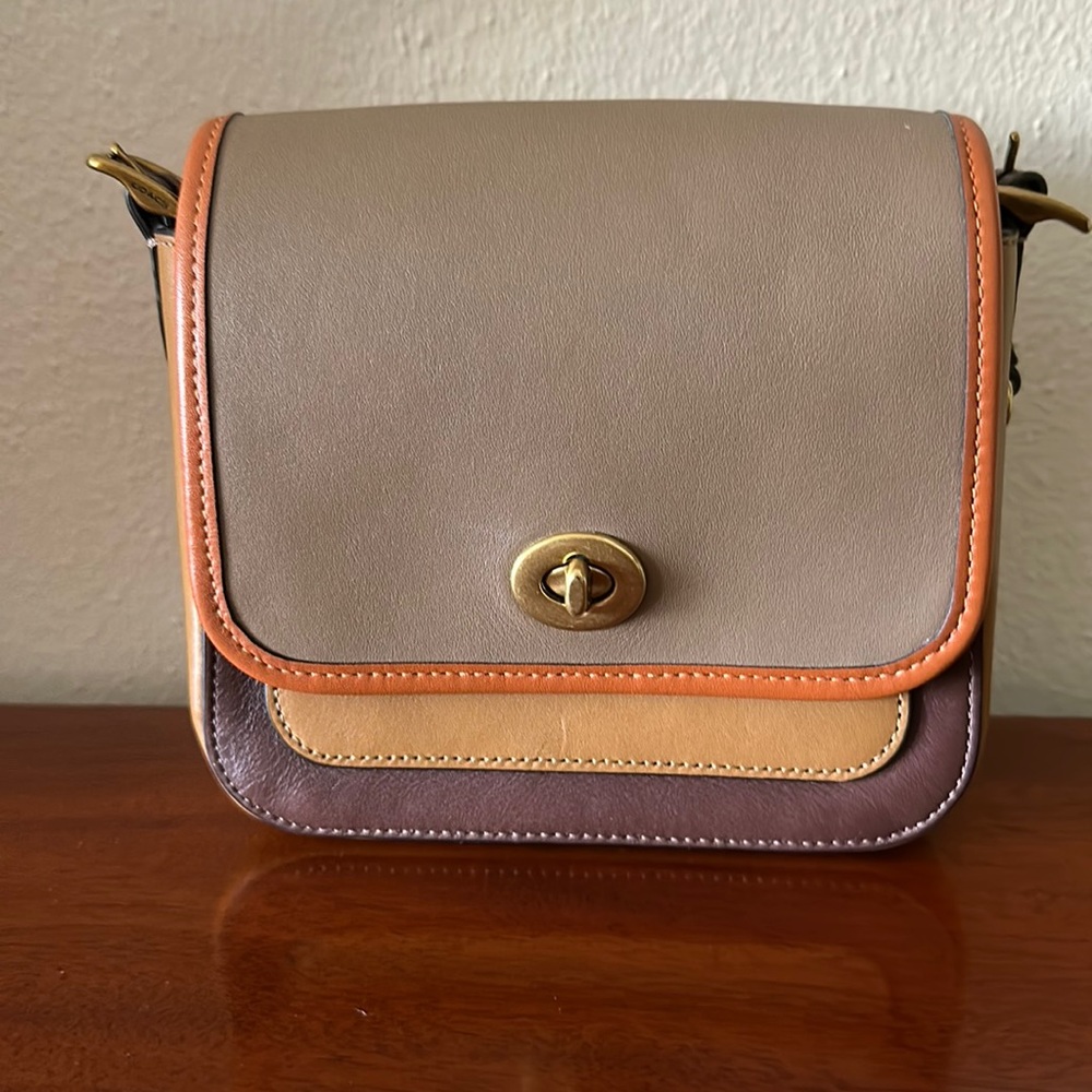 Coach Colorblock Mini Rambler Crossbody Shoulder Bag 6 1/4”L x 5 1/2”H x 2 3/4”W
